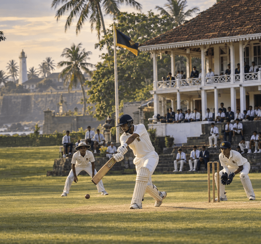 Galle International Stadium at sunset