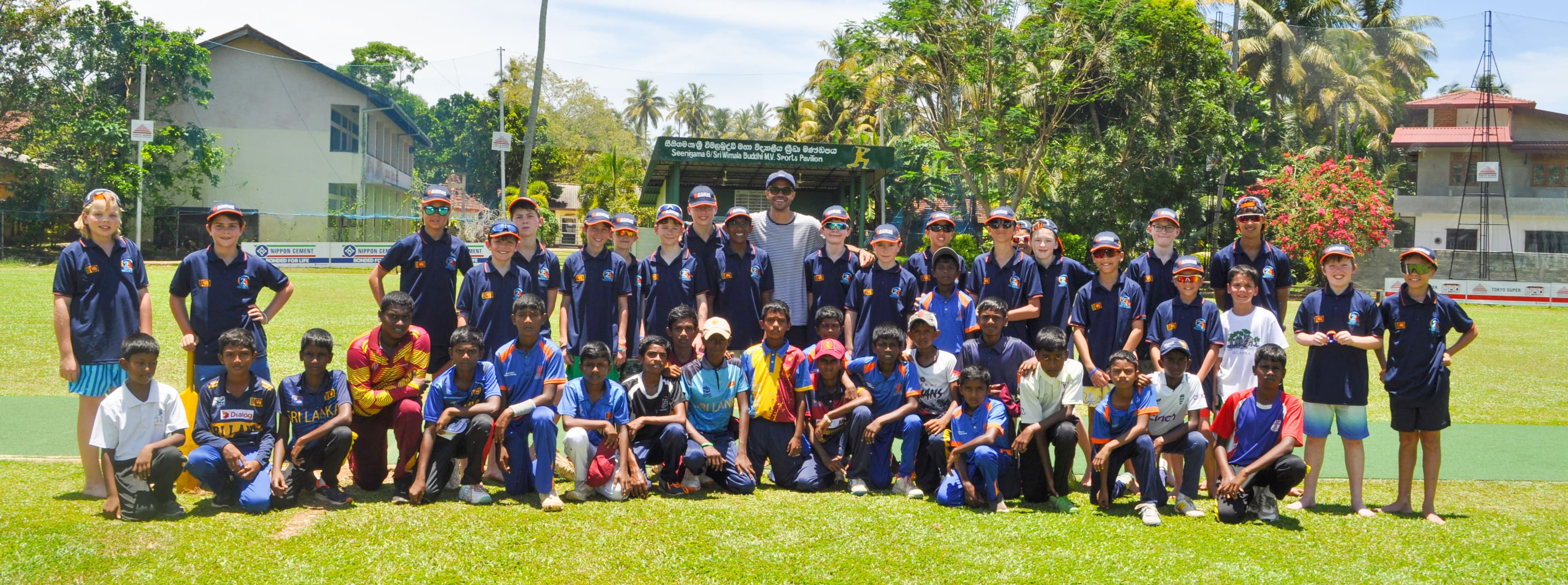 Young sports teams gathered together at a community event in Sri Lanka
